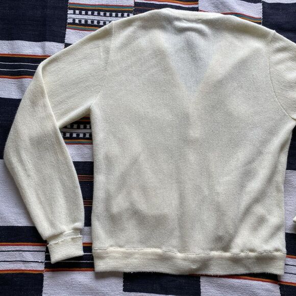 Vintage Lahmar 70’s Grandpa Cardigan Button Up Sweater. V Neck. Unisex. Medium. - Picture 12 of 13